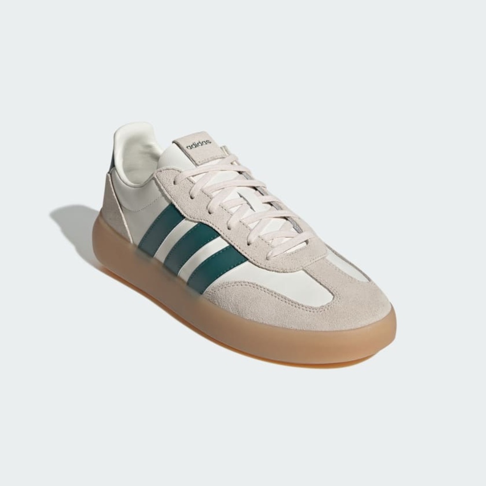 WORN ONCE adidas Men's Barreda Decode Cream Suede Sneakers Green Stripes US 11‎